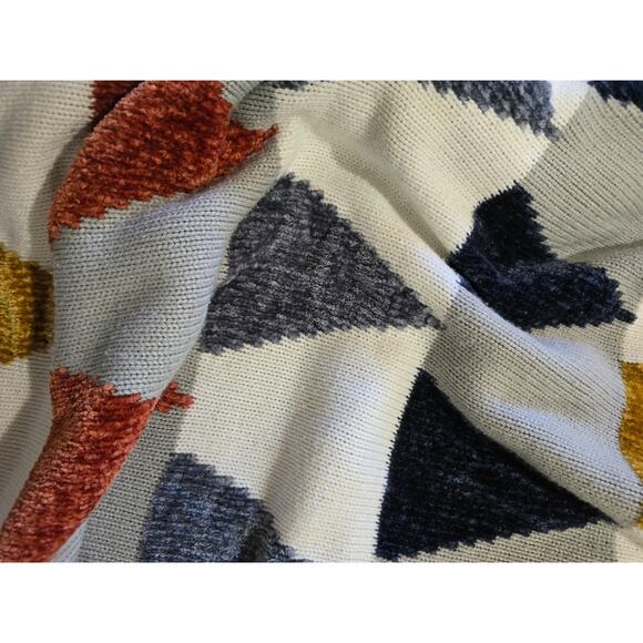 Pottery Barn baby girls boys Unisex Chenille triangles Baby Blanket - Picture 6 of 9